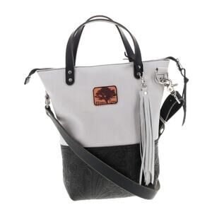 Home Tree Handcrafted Mini Rey Leather Crossbody Bag Tote Colorblock Fringe